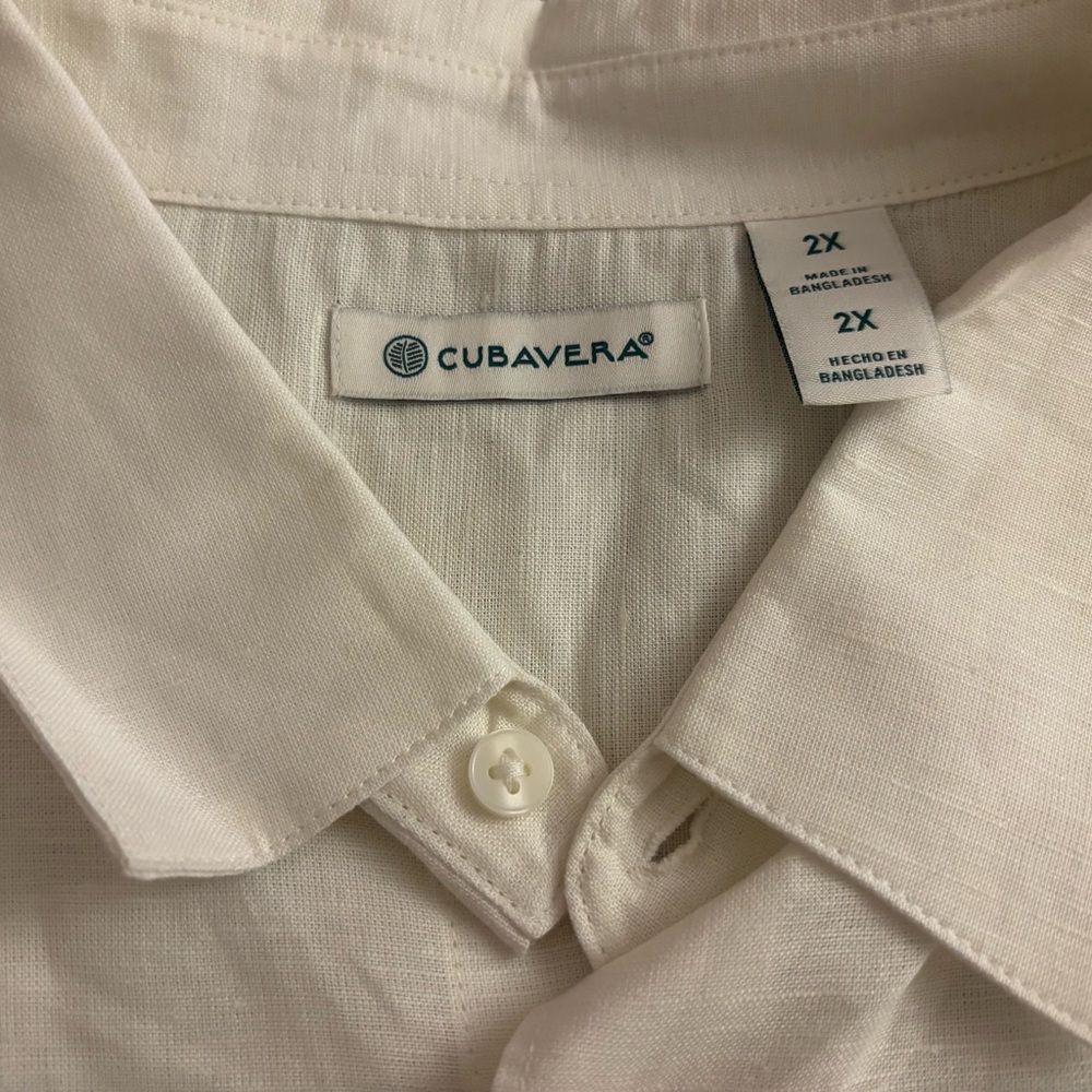 Cubavera Men's Off-White Button Down Shirt